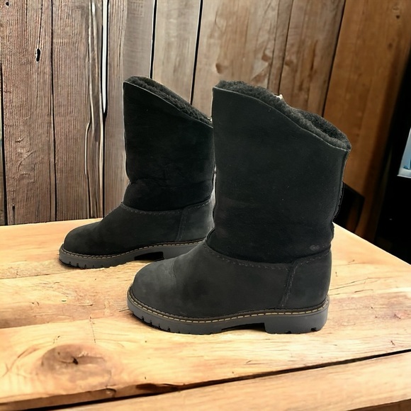 Sorel Suede Shearling Foldover Tall Black Boots Black Size 7M - Picture 2 of 8